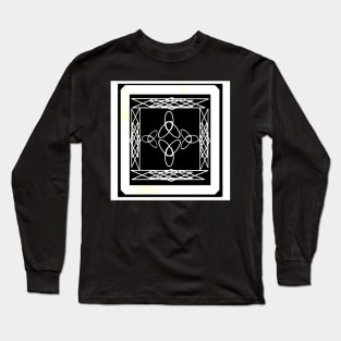 Celtic Deco Black and White Long Sleeve T-Shirt